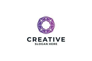 Creative letter O logo design combination with abstract concept. vector