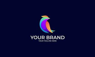 creative gradient bird colorful logo vector