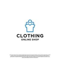 minimalist clothing shop logo design for online shop and store vector