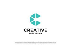 Letter C logo design template. Creative initial letters C logo design symbol. vector