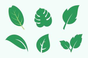 set of nature icon leaves, plant logo element. Creative Bio plant and ecology concept design. vector