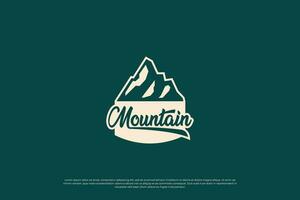 Mountain exploration badge logo design. Mountain travel emblem. Mountain expedition design. vector