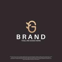 beauty letter G logo design combine with leaf vector