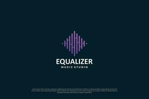 Simple music sound logo. Vector equalizer logotype icon.