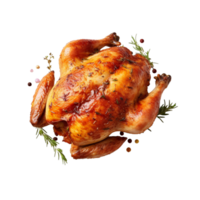 Roasted Chicken, Transparent on a transparent background. png