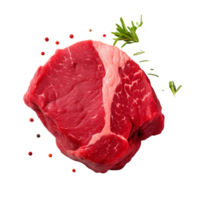 crudo Manzo tagliare carne su un' trasparente sfondo. png