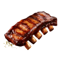 Grill pork beef ribs on a transparent background. png