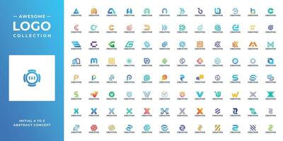 Collection of creative abstract symbol initial a to z logo design. vector