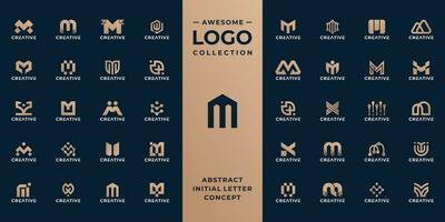 Set of letter m logo, logo m, initial m symbol vector