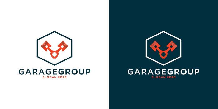 mechanic group, workshop group, logo design with hexagon for your business ora community vector