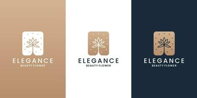 elegance flower logo design for boutique and florist vector