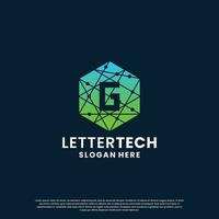 modern letter G logo design with gradient color for technology and science business company. vector