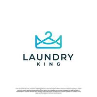 Clean Laundry logo design concept with creative combination vector