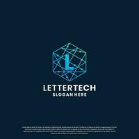 business letter L logo design for technology, lab, science, computing company vector