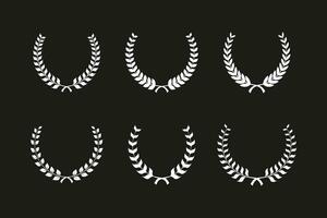 Set of laurel wreath for Best nominee award, champion award, and anniversary event vector