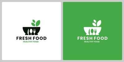 healthy restaurant logo design template for fresh food restaurant vector