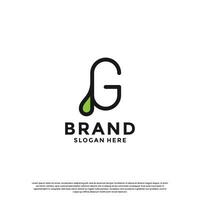 letter G with drop combination logo design inspiration vector