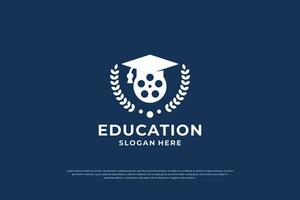 multimedia education logo design. Symbol multimedia school vector