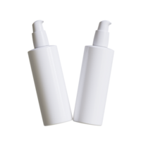 cosmético botella crema o envase con bomba dispensador. el plastico crema tubo. cosmético embalaje burlarse de arriba representación png