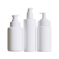 Cosmetic bottle cream or container with pump dispenser. Plastic cream tube. Cosmetic packaging mock up rendering png