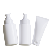 Cosmetic bottle cream or container with pump dispenser. Plastic cream tube. Cosmetic packaging mock up rendering png