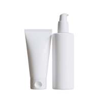 Cosmetic bottle cream or container with pump dispenser. Plastic cream tube. Cosmetic packaging mock up rendering png