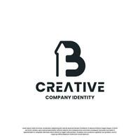 letter B with up arrow combination logo design inspiration vector