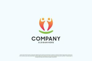 Creative colorful human unity logo design. vector
