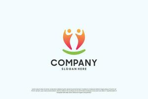 Creative colorful human unity logo design. vector