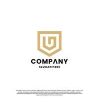 creative letter G combine with shield logo design monogram for your business identity vector