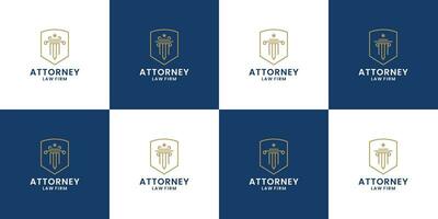 sword justice and pillar combination for law firm, attorney company vector