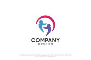 Success human community, abstract people unity logo design. vector