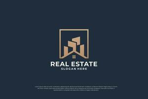 Creative real estate logo design. Golden real estate logo template. vector