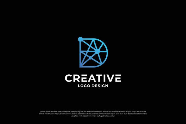 Letter D logo design vector. Initial letters D for logo brand. Creative D sign initial letter.