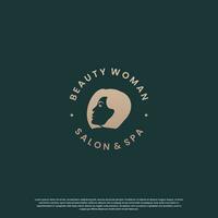 luxury beauty woman logo design. emblem label cosmetic logo vector