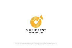 Simple music studio logo design template. vector