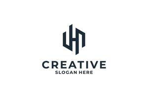 Abstract letter H logo design with creative Hexagon shape. vector