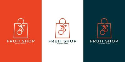 idea fruit shop logo design template for your business vector