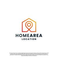 house location logo design. house with pine location combination vector