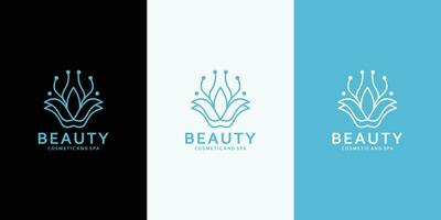 luxury lotus logo design template for your business saloon spa, cosmetic, message vector
