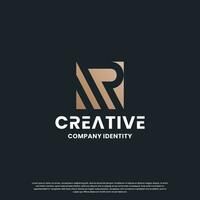 creative monogram letter R logo design inspiration vector