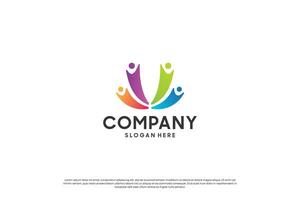 Creative colorful human unity logo design. vector