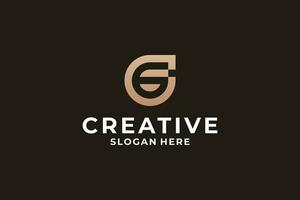 Letter G with creative combination logo design. vector