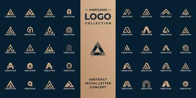 Mega collection initial letter A logo design idea. vector