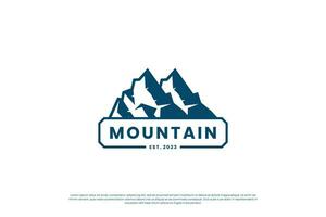 vintage emblem mountain logo design. vector