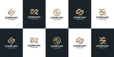 set of letter S logo monogram icon for your business identity vector