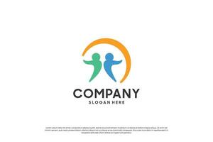 Success human community, abstract people unity logo design. vector