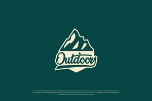 mountain travel badge design. mountain adventure logo design template. vector