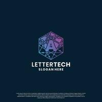 business letter A logo design for technology, lab, science, computing company vector