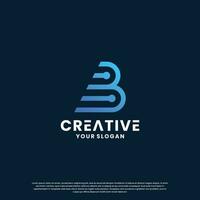 business letter B logo design for technology, lab, science, computing company vector